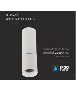 Portafaretto LED Forma Cilindrica Montaggio a Plafone Orientabile GU10 Corpo Bianco SKU-8946