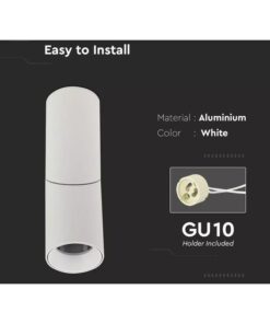 Portafaretto LED Forma Cilindrica Montaggio a Plafone Orientabile GU10 Corpo Bianco SKU-8946