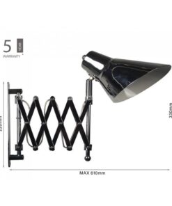 Applique Lampada Da Parete Fisarmonica Con Braccio Regolabile Colore Acciaio Crome Attacco E27 SKU-40431
