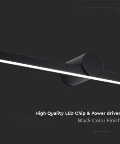 Lampada LED da Specchio Bagno 10W 1530LM Colore Nero 3000K 610X100X75mm IP65 SKU-405831