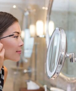 Specchio LED Rotondo 3W Double Face Rotabile a 360° con Braccio Estendibile Ingranditore 3X D170mm 6400K IP44 SKU-6628