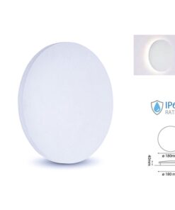 Applique Lampada LED da Muro Rotonda 9W 3000K Effetto Sole IP65 Carcassa Bianca SKU-7526