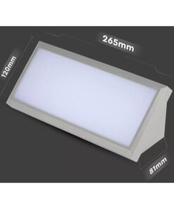 Applique Lampada Led Da Parete Angolare 12W Colore Grigio 3000K IP65 Luce Indiretto SKU-218233