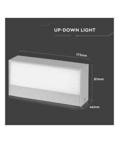 Applique Lampada Led Da Parete Rettangolare 9W 3000K Up-Down Doppio Fascio Luminoso Carcassa Grigia SKU-8239