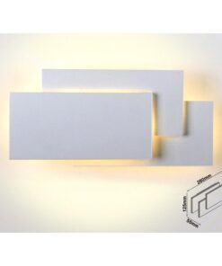 Applique Lampada LED da Muro 12W 4000K Carcassa Grigia Rettangolare con Forme Sovrapposte IP20 SKU-8207