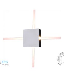 Applique Lampada LED da Muro Quadrato 4X1W 3000K Carcassa Bianca IP65 Illuminazione 4 Lati SKU-8209