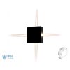 Applique Lampada LED da Muro Quadrato 4X1W 3000K Carcassa Nera IP65 Illuminazione 4 Lati SKU-8211