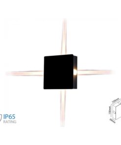 Applique Lampada LED da Muro Quadrato 4X1W 3000K Carcassa Nera IP65 Illuminazione 4 Lati SKU-8211