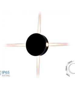 Applique Lampada LED da Muro Rotondo 4X1W 4000K Carcassa Nera IP65 Illuminazione 4 Lati SKU-8216