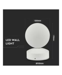 Applique Lampada LED da Muro o Soffitto 7W 3000K Carcassa Bianca Fascio Stretto 360 Gradi IP65 SKU-8217