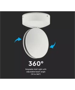 Applique Lampada LED da Muro o Soffitto 7W 3000K Carcassa Bianca Fascio Stretto 360 Gradi IP65 SKU-8217