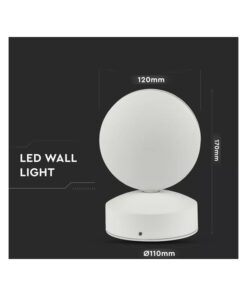Applique Lampada LED da Muro o Soffitto 7W 4000K Carcassa Bianca Fascio Stretto 360 Gradi IP65 SKU-8218