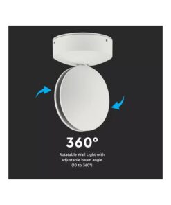 Applique Lampada LED da Muro o Soffitto 7W 4000K Carcassa Bianca Fascio Stretto 360 Gradi IP65 SKU-8218