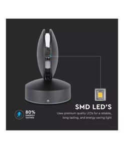 Alternative view of Applique Lampada LED da Muro o Soffitto 7W 3000K Carcassa Nera Fascio Stretto 360 Gradi IP65 SKU-8219