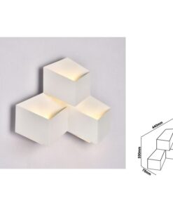 Applique Lampada LED da Muro Squadrata a Forme Sovrapposte 9W 4000K Carcassa Bianca IP20 SKU-8222