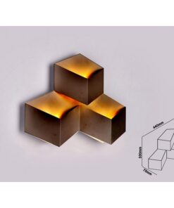 Applique Lampada LED da Muro Squadrata a Forme Sovrapposte 9W 3000K Carcassa Nera IP20 SKU-8223