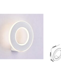 Applique Lampada LED da Muro Circolare 9W 3000K Carcassa Bianca IP20 Effetto Sole SKU-8225