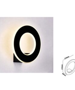 Applique Lampada LED da Muro Circolare 9W 4000K Carcassa Nera IP20 Effetto Sole SKU-8228