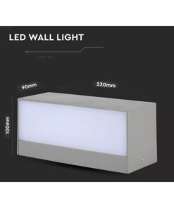 Applique Lampada LED da Muro Rettangolare 12W Doppio Fascio Luminoso Colore Grigio 3000K IP65 SKU-218242