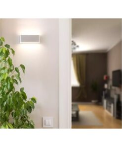 Applique Lampada LED da Muro Rettangolare 12W Doppio Fascio Luminoso Colore Grigio 4000K IP65 SKU-218243