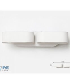 Applique Lampada LED da Muro Ovale 12W 3000K Carcassa Bianca con Doppia Testa Ruotabile IP65 SKU-8292