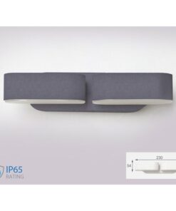 Applique Lampada LED da Muro Ovale 12W 3000K Carcassa Grigia con Doppia Testa Ruotabile IP65 SKU-8294