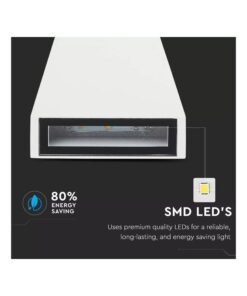 Alternative view of Applique Lampada LED da Muro Piramide 6W 3000K Carcassa Bianca Doppio Fascio Luminoso Up-Down IP65 SKU-8295