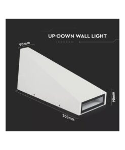 Applique Lampada LED da Muro Piramide 6W 3000K Carcassa Bianca Doppio Fascio Luminoso Up-Down IP65 SKU-8295
