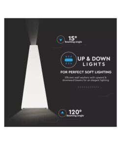 Applique Lampada LED da Muro Piramide 6W 3000K Carcassa Bianca Doppio Fascio Luminoso Up-Down IP65 SKU-8295