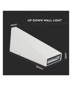 Applique Lampada LED da Muro Piramide 6W 4000K Carcassa Bianca Doppio Fascio Luminoso Up-Down IP65 SKU-8296