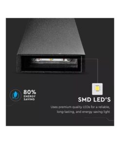 Alternative view of Applique Lampada LED da Muro Piramide 6W 3000K Carcassa Nera Doppio Fascio Luminoso Up-Down IP65 SKU-8297