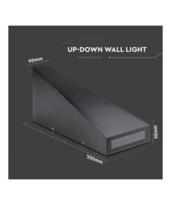 Applique Lampada LED da Muro Piramide 6W 3000K Carcassa Nera Doppio Fascio Luminoso Up-Down IP65 SKU-8297