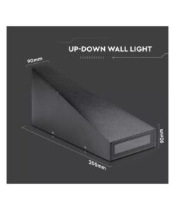 Applique Lampada LED da Muro Piramide 6W 4000K Carcassa Nera Doppio Fascio Luminoso Up-Down IP65 SKU-8298