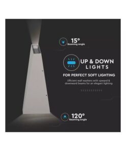 Applique Lampada LED da Muro Piramide 6W 3000K Carcassa Grigia Doppio Fascio Luminoso Up-Down IP65 SKU-8299