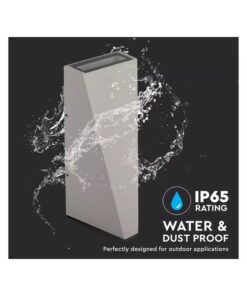 Applique Lampada LED da Muro Piramide 6W 4000K Carcassa Grigia Doppio Fascio Luminoso Up-Down IP65 SKU-8300