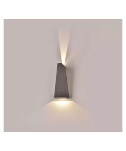 Applique Lampada LED da Muro Piramide 6W 4000K Carcassa Grigia Doppio Fascio Luminoso Up-Down IP65 SKU-8300