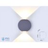 Applique Lampada LED da Muro Palla Sferica 6W 3000K Carcassa Grigia Doppio Fascio Luminoso IP65 SKU-8305