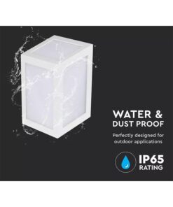 Applique Lampada Led Da Muro Parete a Lanterna 12W 3000K Carcassa Bianca IP65 360 Gradi SKU-8334