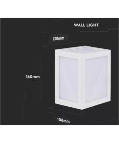 Applique Lampada Led Da Muro Parete a Lanterna 12W 6400K Carcassa Bianca IP65 360 Gradi SKU-8336