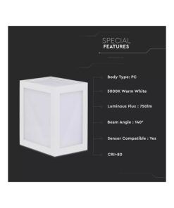 Alternative view of Applique Lampada Led Da Muro Parete a Lanterna 12W 4000K Carcassa Bianca IP65 360 Gradi SKU-8335