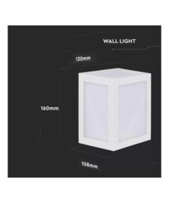 Applique Lampada Led Da Muro Parete a Lanterna 12W 4000K Carcassa Bianca IP65 360 Gradi SKU-8335