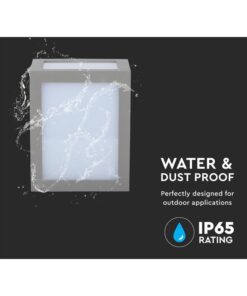 Applique Lampada Led Da Muro Parete a Lanterna 12W 3000K Carcassa Grigia IP65 360 Gradi SKU-8337