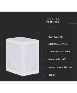 Alternative view of Applique Lampada Led Da Muro Parete a Lanterna 12W 4000K Carcassa Nera IP65 360 Gradi SKU-8341