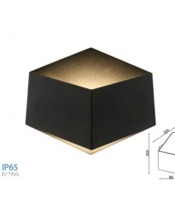 Applique Lampada LED da Muro Squadrata Esagonale 3W 3000K Carcassa Nera IP20 SKU-8346