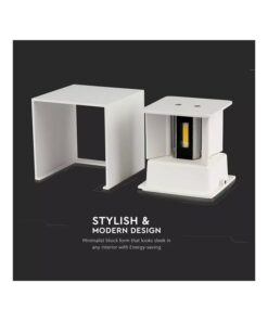 Applique Led Quadrata Da Parete 12W 3000K Carcassa Bianca IP54 Doppio Illuminazione Angolo Regolabile SKU-218527
