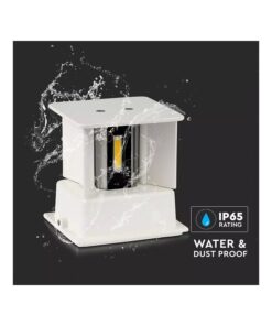 Applique Led Quadrata Da Parete 12W 3000K Carcassa Bianca IP54 Doppio Illuminazione Angolo Regolabile SKU-218527