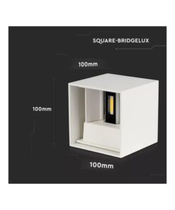 Applique Led Quadrata Da Parete 12W 4000K Carcassa Bianca IP54 Doppio Illuminazione Angolo Regolabile SKU-218528