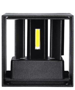 Applique Led Quadrata Da Parete 12W 3000K Carcassa Nera IP54 Doppio Illuminazione Angolo Regolabile SKU-218529
