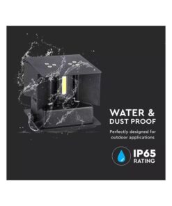 Applique Led Quadrata Da Parete 12W 4000K Carcassa Nera IP54 Doppio Illuminazione Angolo Regolabile SKU-218530