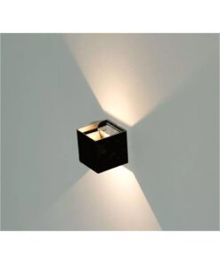 Applique Led Quadrata Da Parete 12W 4000K Carcassa Nera IP54 Doppio Illuminazione Angolo Regolabile SKU-218530